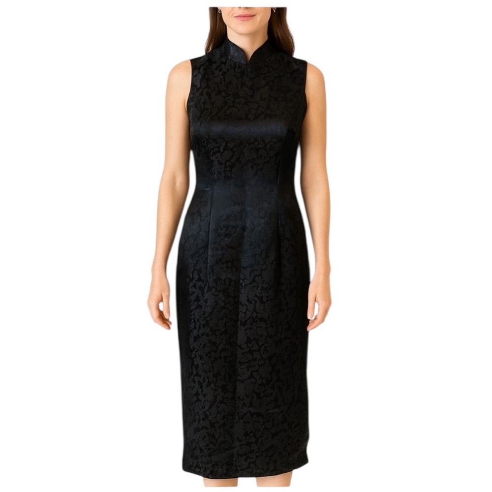 Black Hand Made Mandarin Collar Dress